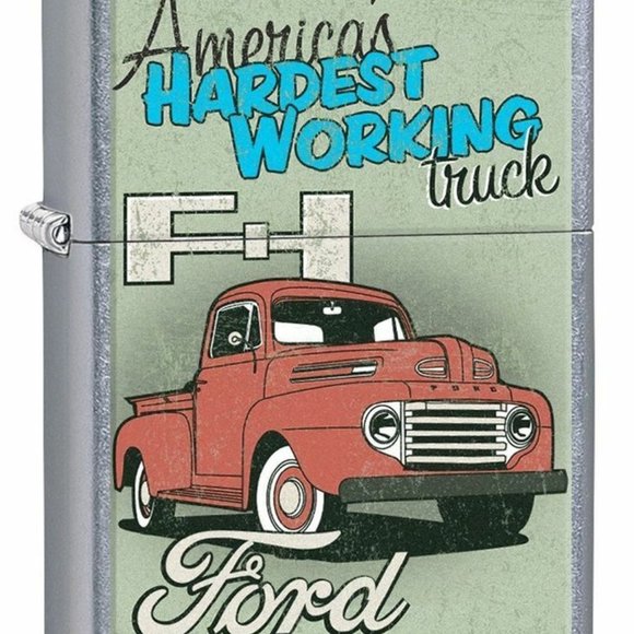 Street Chrome Ford Hardest Working Truck Zippo Lighter - Picture 1 of 1